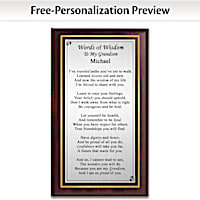 Grandson's Words Of Wisdom Personalized Wall Decor