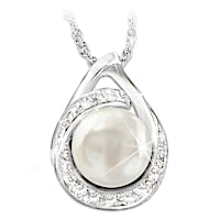 "Always With You" Mother-Of-Pearl And Topaz Pendant Necklace