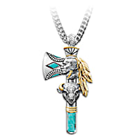 Genuine Turquoise Pride Of The West Pendant Necklace