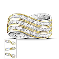 "Forever Love" Set Of 3 Stackable Diamond Rings
