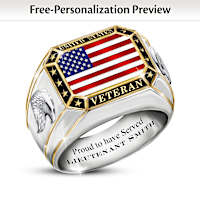 United States Veteran Personalized Ring