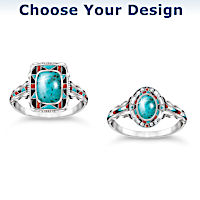 Southwestern Sky Turquoise Cabochon Ring: Choose Your Design