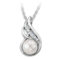 Genuine Diamond Pearl Of Perseverance Pendant Necklace