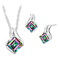 Northern Lights Pendant Necklace And Earrings Set