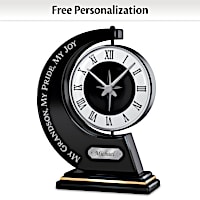 Personalized Rotating Clock For Grandson With Blessing