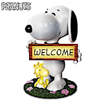 PEANUTS Snoopy And Woodstock Solar-Powered Welcome Sign