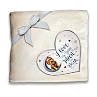 Yorkie Plush Blanket With Heart-Shaped Applique