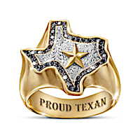 26 Genuine Black Diamonds Proud Texan Ring