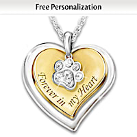 "Forever In My Heart" Personalized Pet Remembrance Necklace
