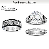 Life Is A Highway Personalized Wedding Ring Set