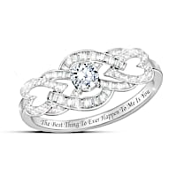 “My Love, My Life” Genuine White Topaz Women’s Ring