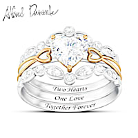 Alfred Durante Stacking Ring Set With 1 Carat Of White Topaz