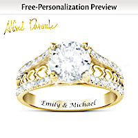 2-Carat White Topaz One Love Personalized Ring