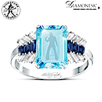 4-Carat Simulated Aquamarine Elvis Now And Forever Ring