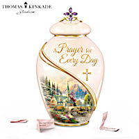 Thomas Kinkade Musical Porcelain Prayer Jar With 365 Verses