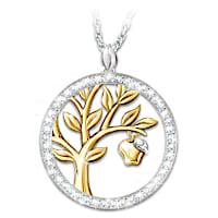 "Tree Of Knowledge" Crystal Pendant Necklace For Teachers