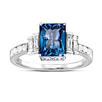 2.5-Carat Blue Helenite & 10 Topaz Majestic Beauty Ring