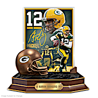 Aaron Rodgers Tribute Sculpture With Bronze-Finished Helmet