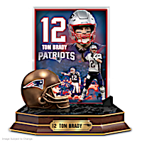 NFL Tom Brady Tribute Sculpture With Bronze-Finished Helmet