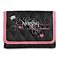 "The Art Of Caring" RFID Blocking Trifold Wallet For Nurses