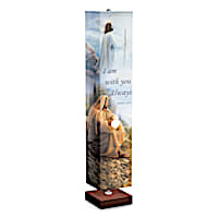 Religious Floor Lamp With 4-Sided Greg Olsen Art Shade