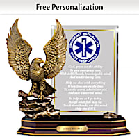 Personalized EMT Prayer Sculpture With Golden Eagle
