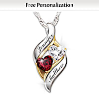 Romantic Personalized Necklace With Heart-Shaped Crystals