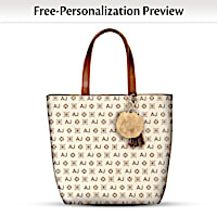 Beige Tote Bag With Your Initials In Designer Style Pattern