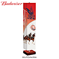 Budweiser Floor Lamp With Four-Sided Artwork Fabric Shade