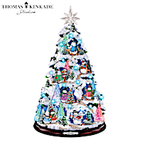 Thomas Kinkade Tree With Color-Changing Lights And Music