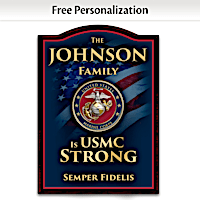 USMC Welcome Sign Personalized With Family Name