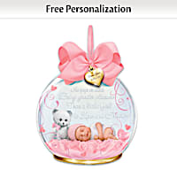 A Baby To Treasure Personalized Ornament: Girl