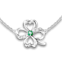 "Blessings Of Friendship" Infinity Clover Emerald Necklace