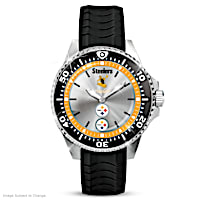 "Throwback Pittsburgh Steelers" Men's Logo Watch
