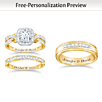 "A Day To Remember" His & Hers Personalized Wedding Ring Set