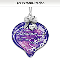 Illuminated Granddaughter Ornament With Personalized Charm