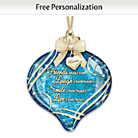 Illuminated Ornament With Personalized Charm For Friends