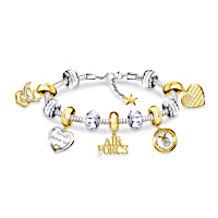 "Pride Of The Air Force" Beaded Charm Bracelet