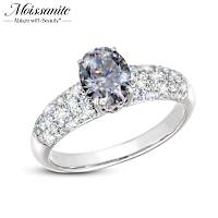 1-Carat Moissanite Center Stone Dazzling Platinum Ring