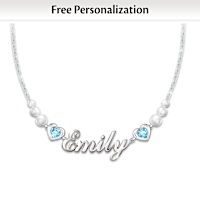 Birthstone My Treasured Granddaughter Personalized Necklace