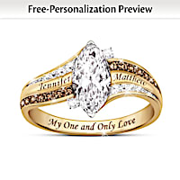 Solid 1K Gold Personalized Topaz And Diamond Ring