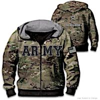 U.S. Army Cotton Blend Full-Zip Men's Camo Hoodie