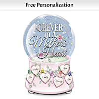 Forever In A Mother's Heart Personalized Glitter Globe