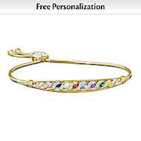 "Happy Together" Personalized Family Birthstone Bracelet