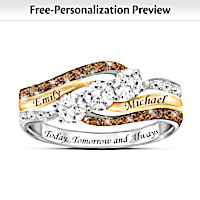 Diamond And Topaz Today And Always Personalized Ring