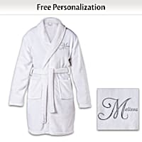 Personalized Knee Length Bath Robe With Embroidered Name