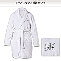 Personalized Knee Length Bath Robe With Initial And Name