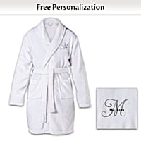 Personalized Knee Length Bath Robe With Initial And Name