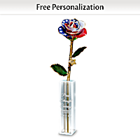 Patriotic Personalized Preserved Rose Table Centerpiece