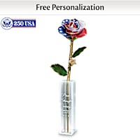 Patriotic Personalized Preserved Rose Table Centerpiece